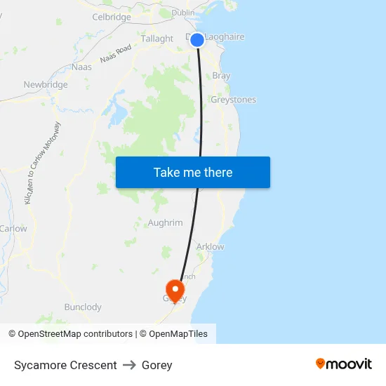 Sycamore Crescent to Gorey map