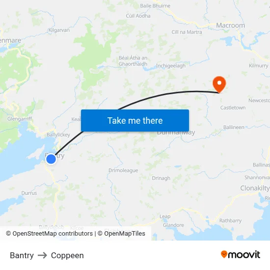 Bantry to Coppeen map