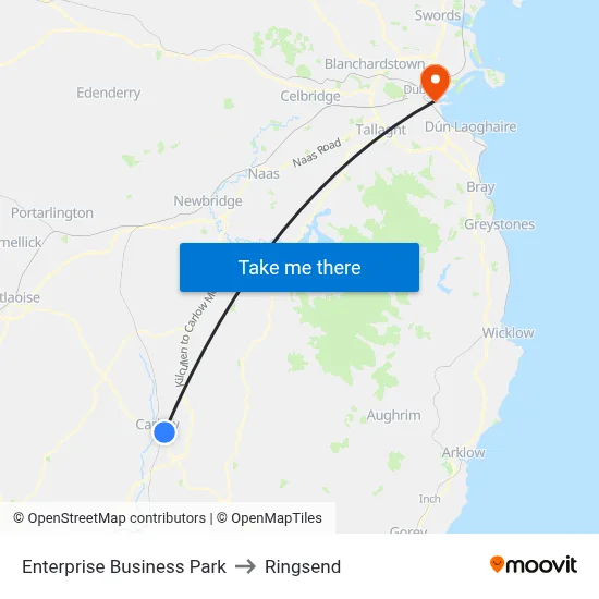 Enterprise Business Park to Ringsend map