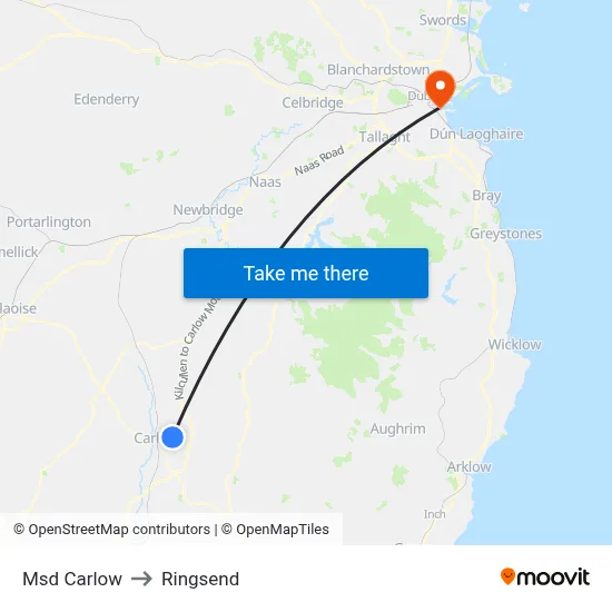 Msd Carlow to Ringsend map