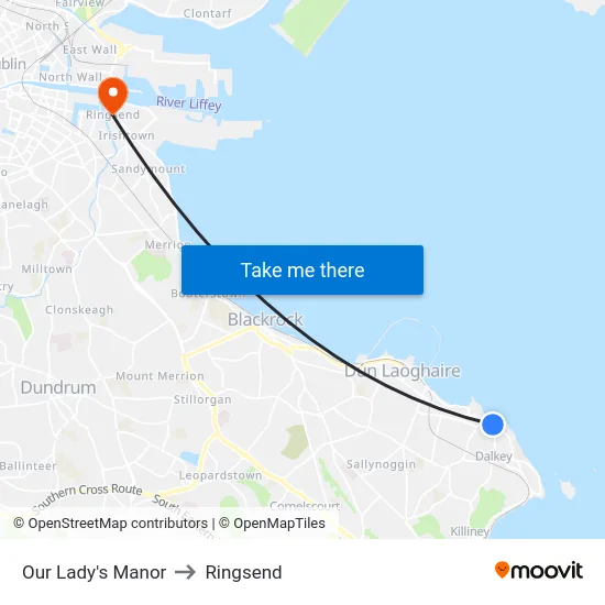 Our Lady's Manor to Ringsend map