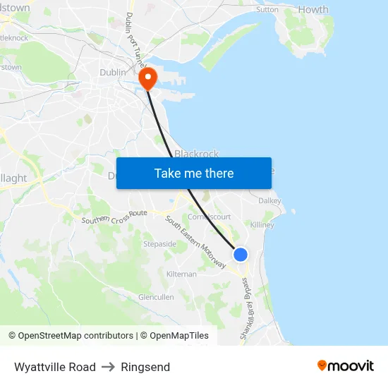 Wyattville Road to Ringsend map