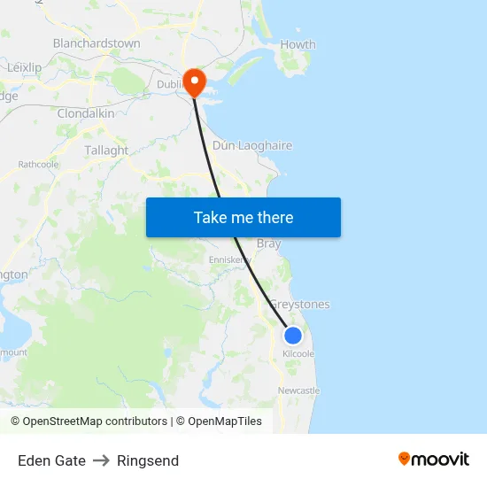 Eden Gate to Ringsend map