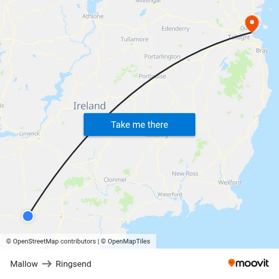 Mallow to Ringsend map