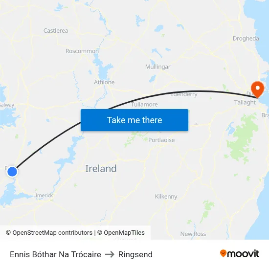 Ennis Bóthar Na Trócaire to Ringsend map