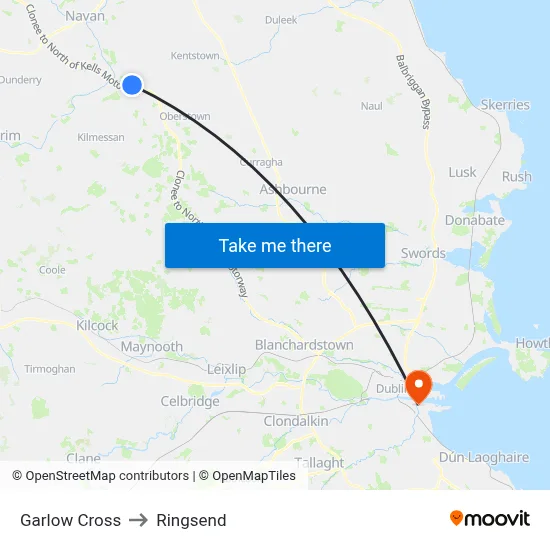 Garlow Cross to Ringsend map