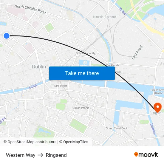 Western Way to Ringsend map
