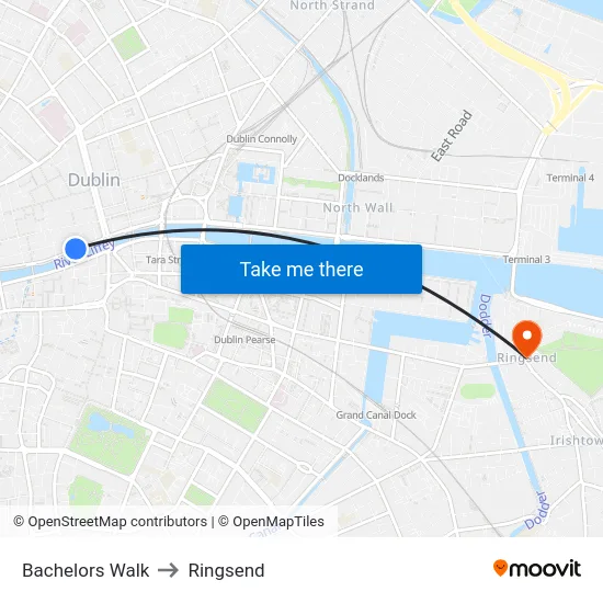 Bachelors Walk to Ringsend map