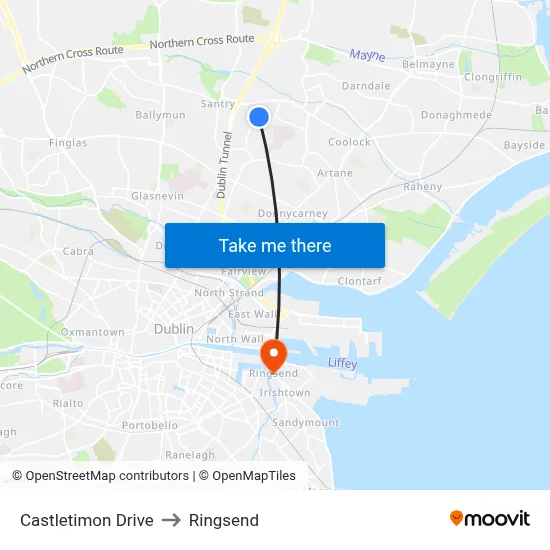Castletimon Drive to Ringsend map