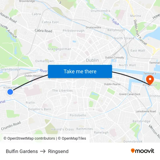 Bulfin Gardens to Ringsend map
