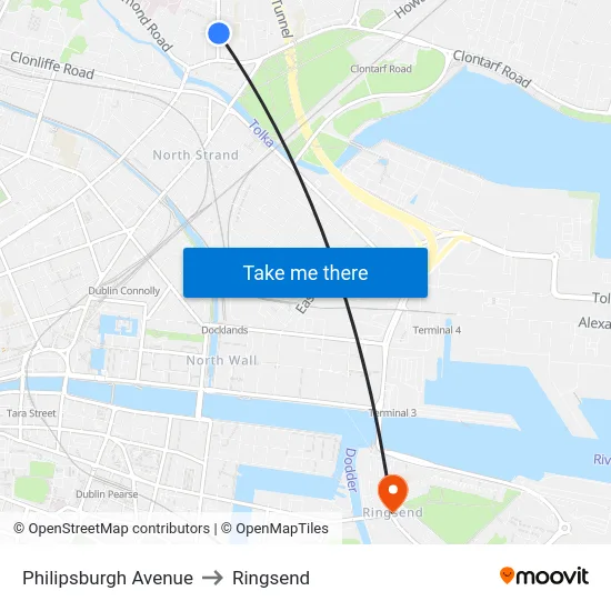 Philipsburgh Avenue to Ringsend map
