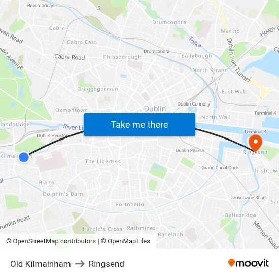 Old Kilmainham to Ringsend map
