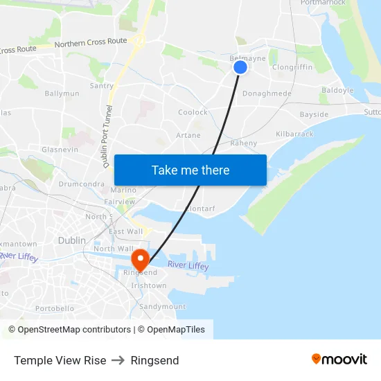 Temple View Rise to Ringsend map