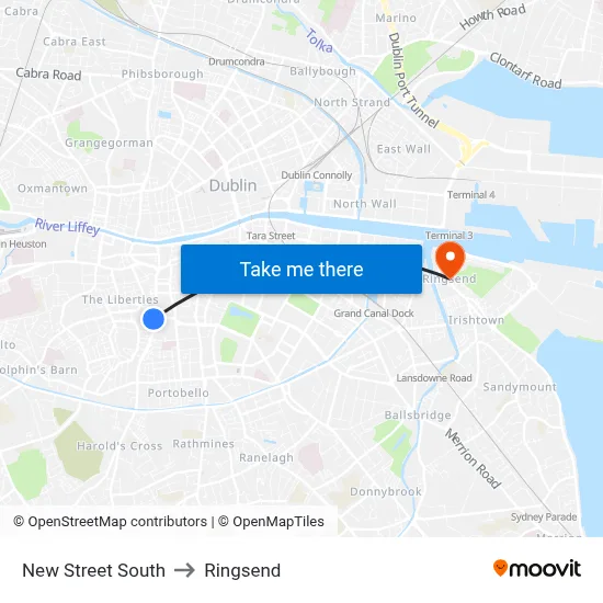 New Street South to Ringsend map