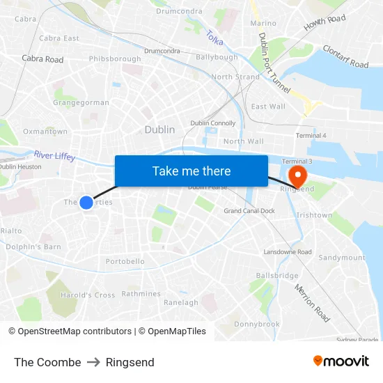 The Coombe to Ringsend map