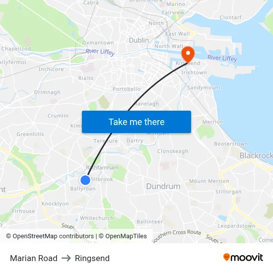 Marian Road to Ringsend map