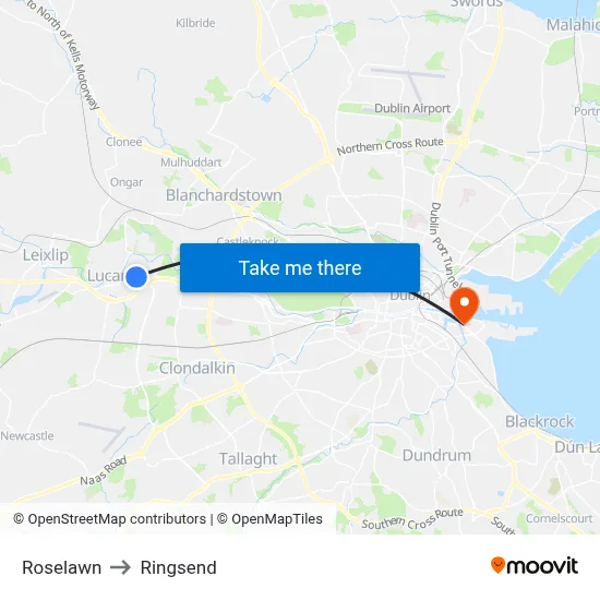 Roselawn to Ringsend map