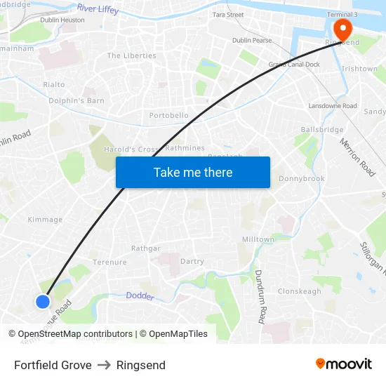 Fortfield Grove to Ringsend map