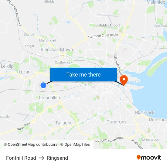Fonthill Road to Ringsend map