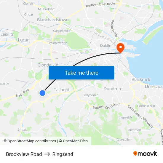 Brookview Road to Ringsend map