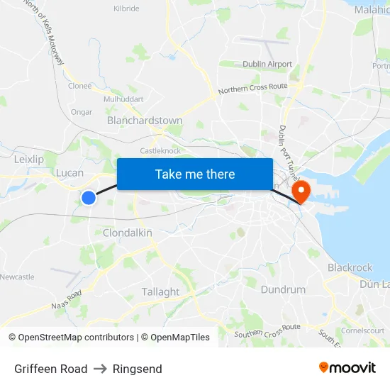 Griffeen Road to Ringsend map