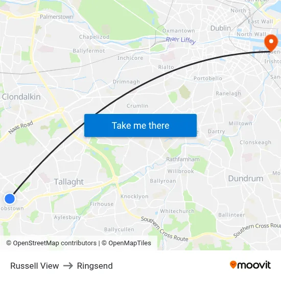 Russell View to Ringsend map