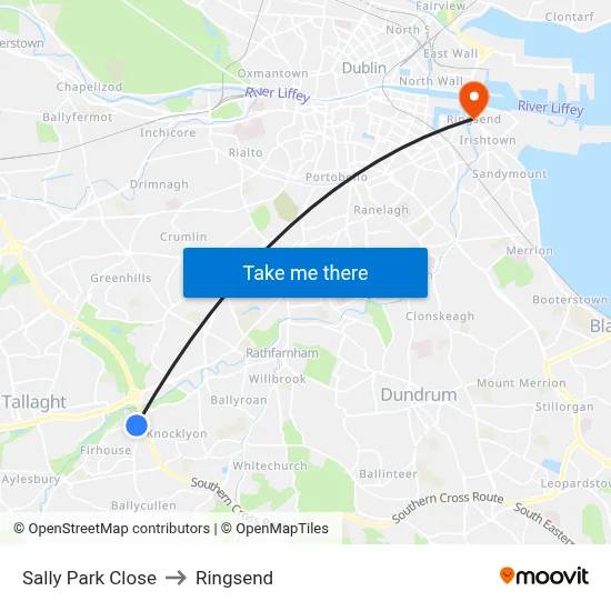 Sally Park Close to Ringsend map