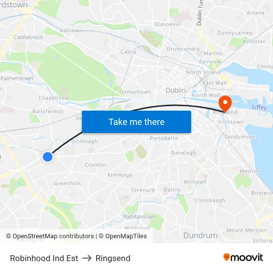 Robinhood Ind Est to Ringsend map