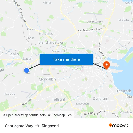 Castlegate Way to Ringsend map