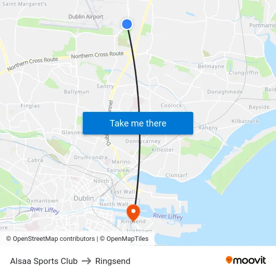 Alsaa Sports Club to Ringsend map