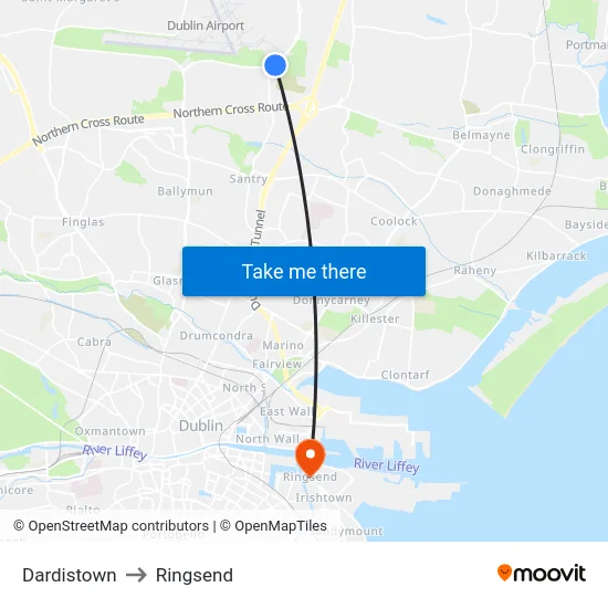 Dardistown to Ringsend map