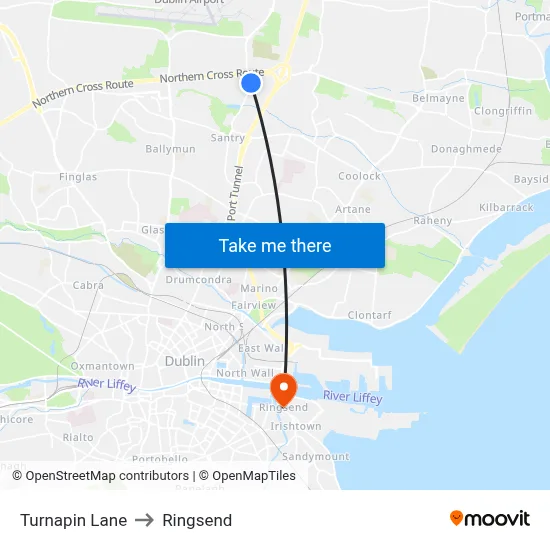 Turnapin Lane to Ringsend map