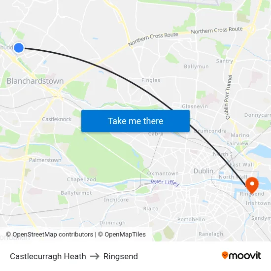 Castlecurragh Heath to Ringsend map
