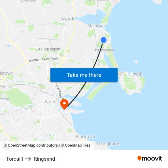 Torcaill to Ringsend map