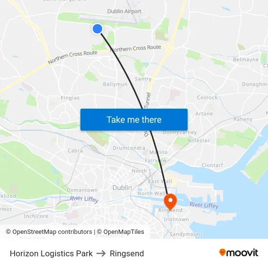 Horizon Logistics Park to Ringsend map