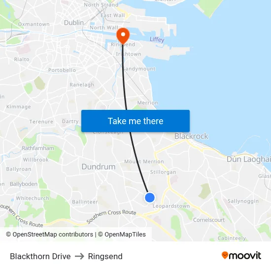 Blackthorn Drive to Ringsend map