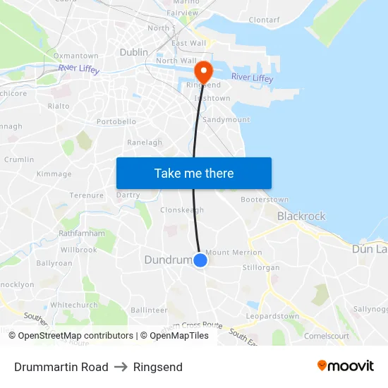 Drummartin Road to Ringsend map