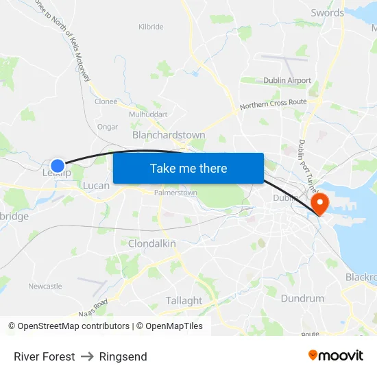 River Forest to Ringsend map
