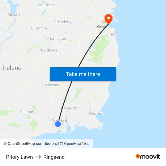 Priory Lawn to Ringsend map