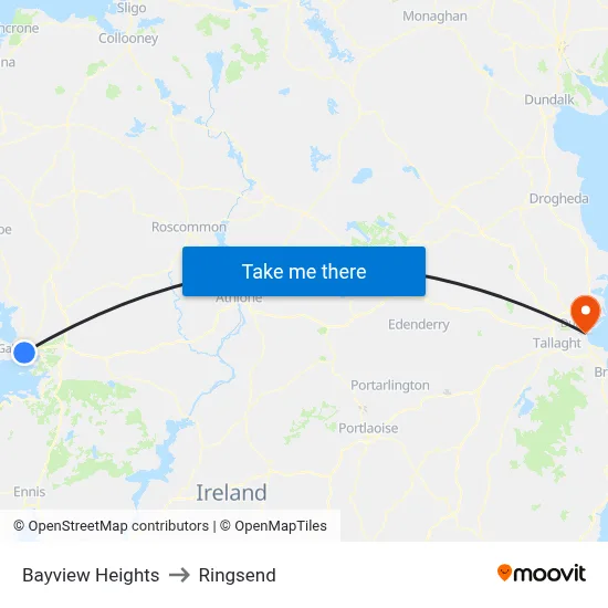 Bayview Heights to Ringsend map