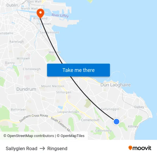 Sallyglen Road to Ringsend map