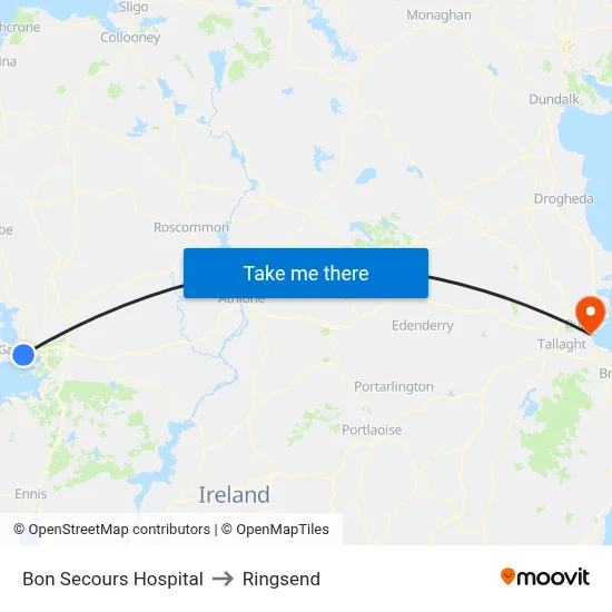 Bon Secours Hospl to Ringsend map