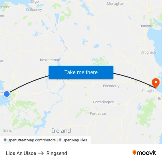 Lios An Uisce to Ringsend map