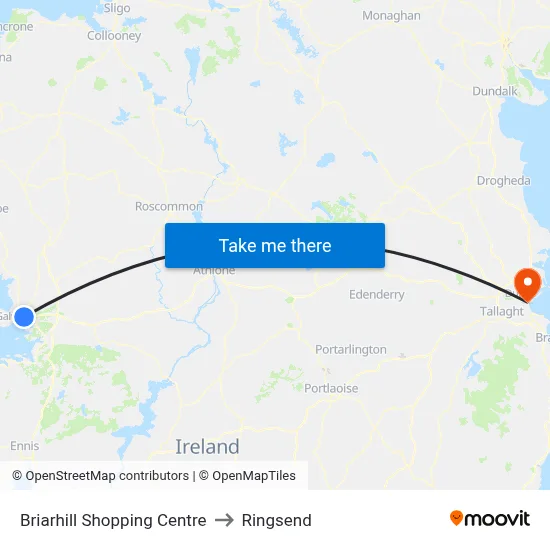 Briarhill Shopping Centre to Ringsend map