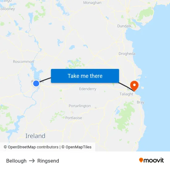 Bellough to Ringsend map