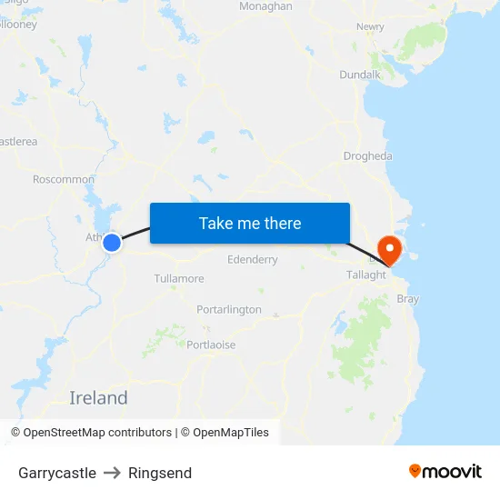 Garrycastle to Ringsend map