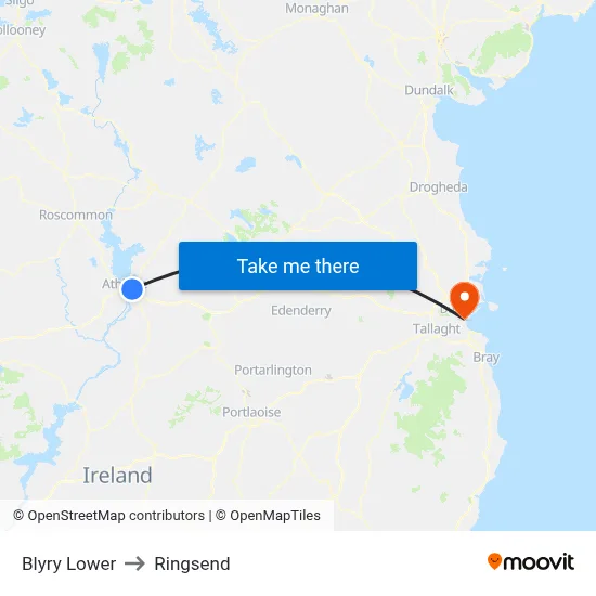 Blyry Lower to Ringsend map