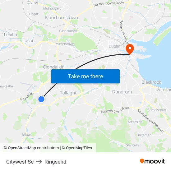 Citywest Sc to Ringsend map