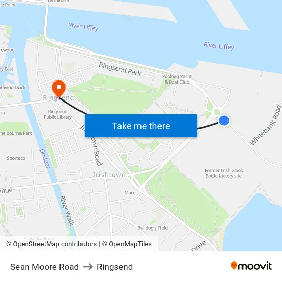 Sean Moore Road to Ringsend map