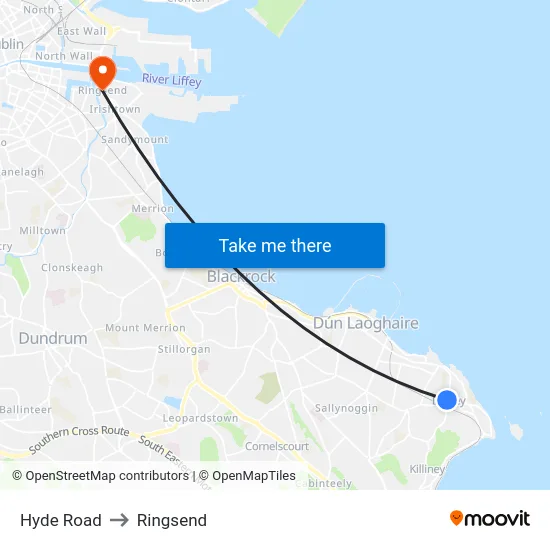 Hyde Road to Ringsend map